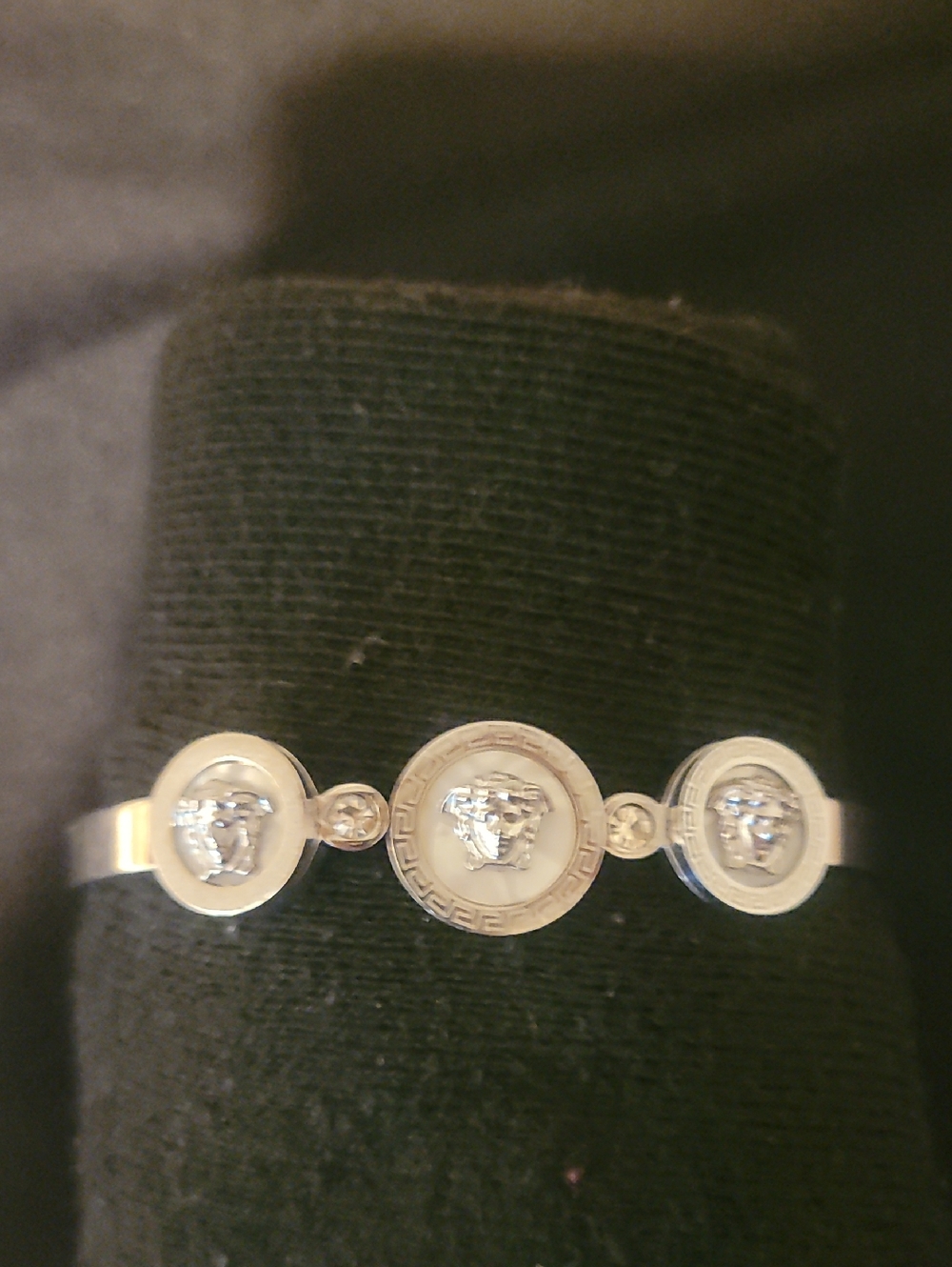 Versace Style Triple Medusa & Diamond Bracelet